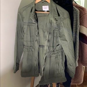 Cinched Waist Olive Jacket